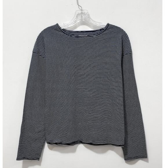 NWT: Mod Ref - Women's Navy Blue & White, Relaxed Fit, Long Sleeve Shirt (Small) - Picture 1 of 3